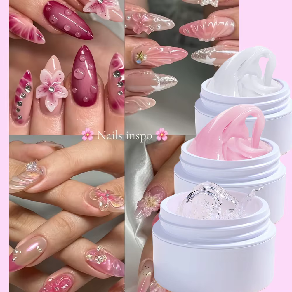 1 pot de 15 ml de gel à ongles 3D pour modelage floral