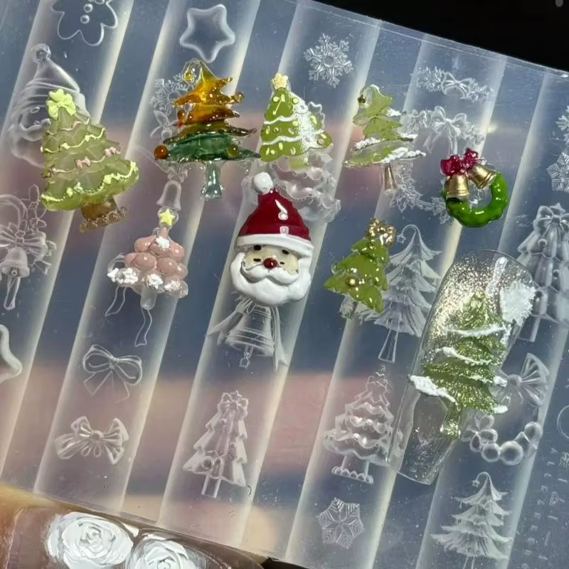 Outil de conception de manucure avec arbre de noël 3D