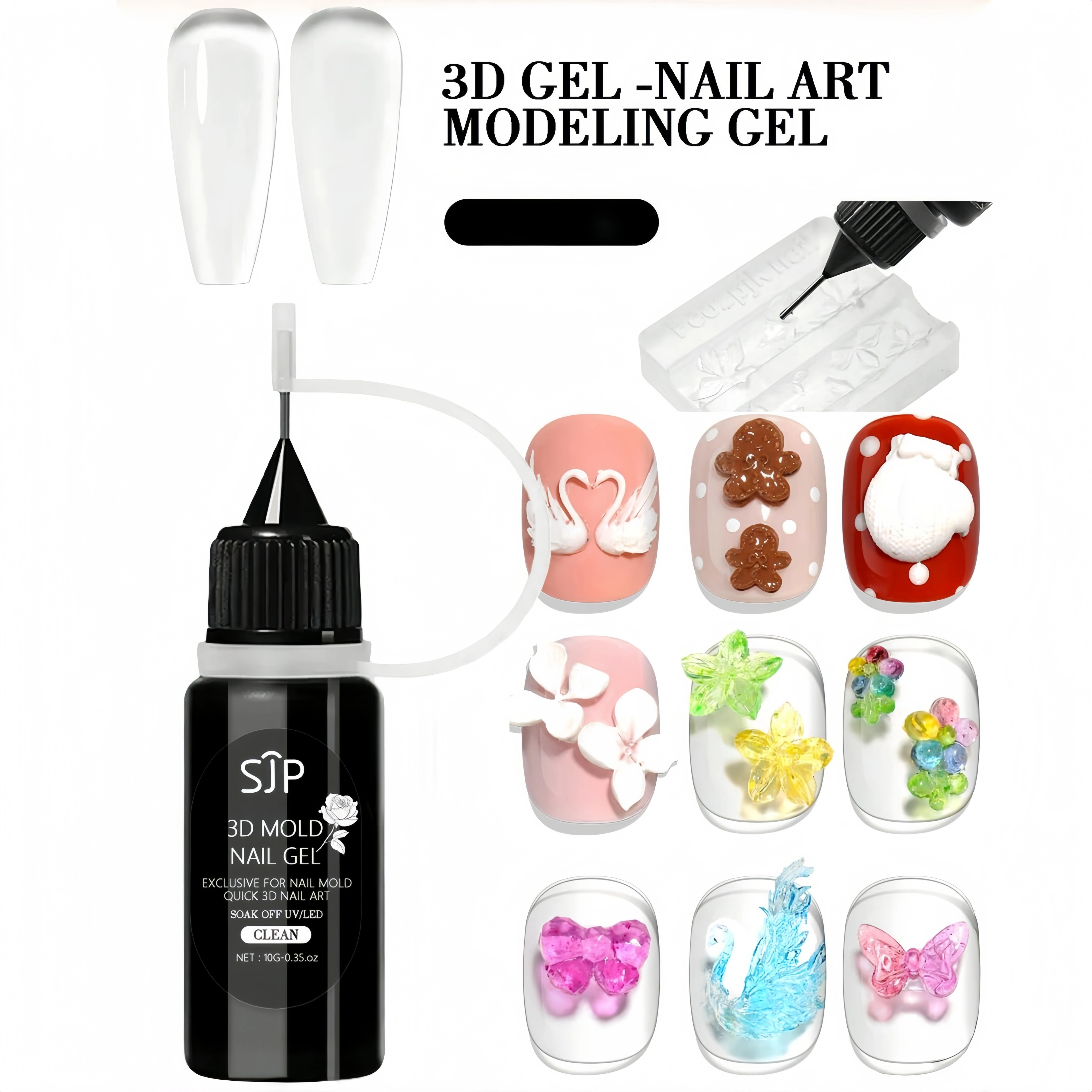 Gel d'art d'ongle 3D 10g