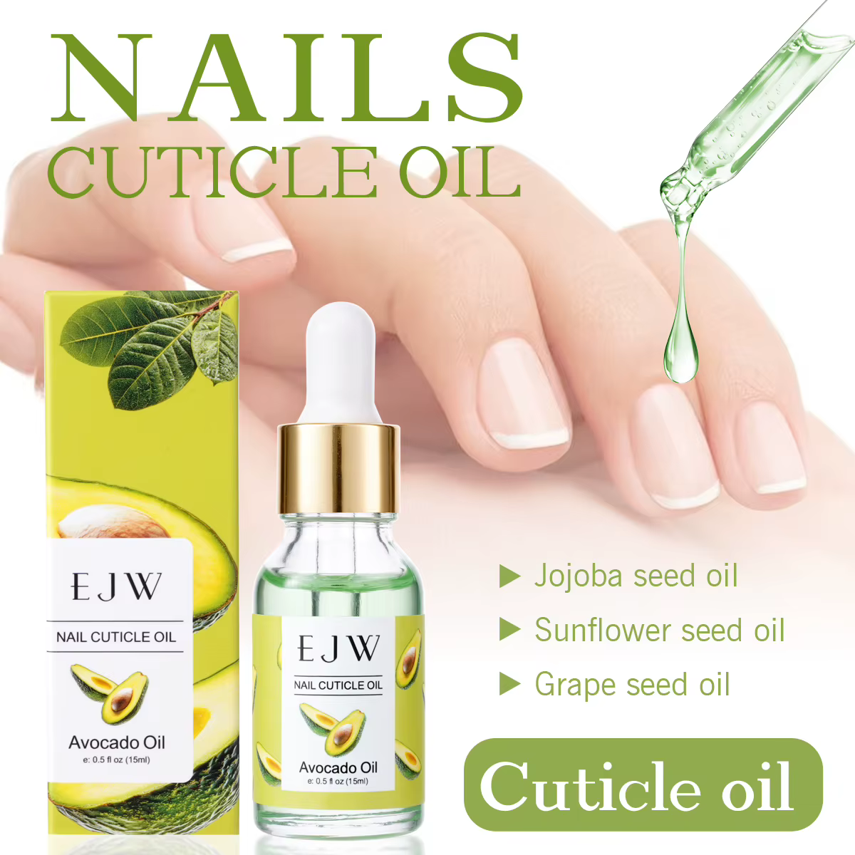 Huile de jojoba pour cuticules – Séchage rapide
