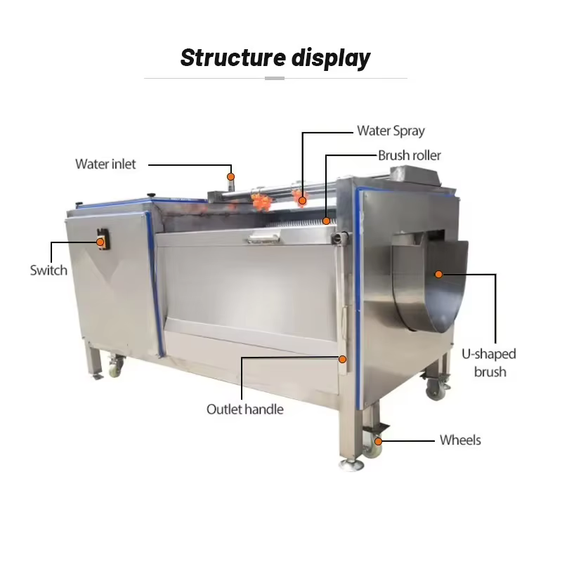 Machine de nettoyage et d'épluchage de rouleaux de cheveux de racine et de tubercule