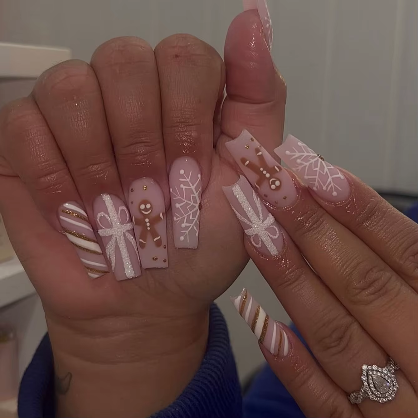24 pièces faux ongles rectangulaires