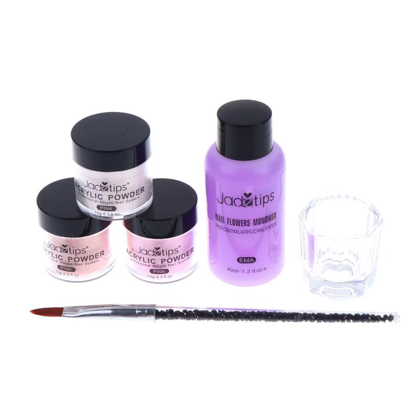 Poudre à ongles acrylique transparente, blanche, rose, pailletée, professionnelle, style français, extension, sculpture, design, système d'art des ongles, salon de beauté, fournitures