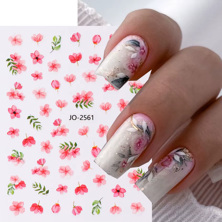 Autocollants de fleurs de printemps pour nail art