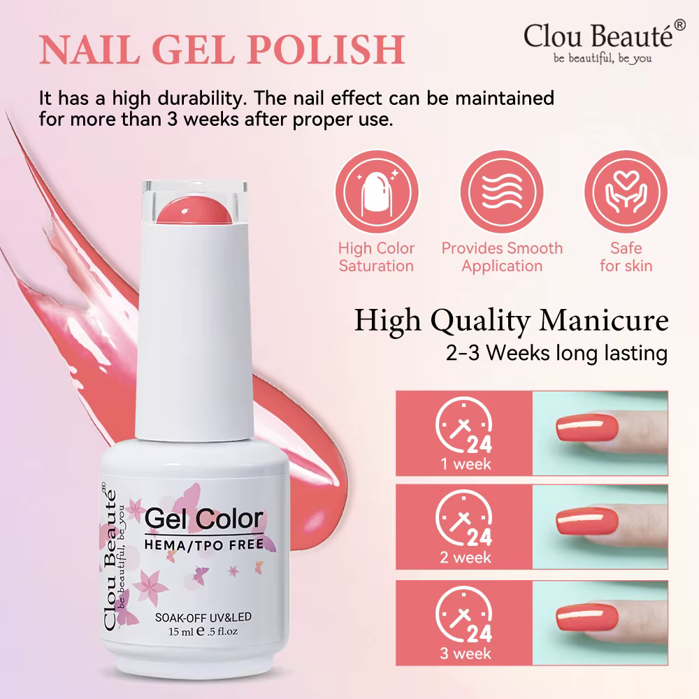 Clou Beaute 15ml vernis à ongles Gel translucide jolie gelée Transparent été