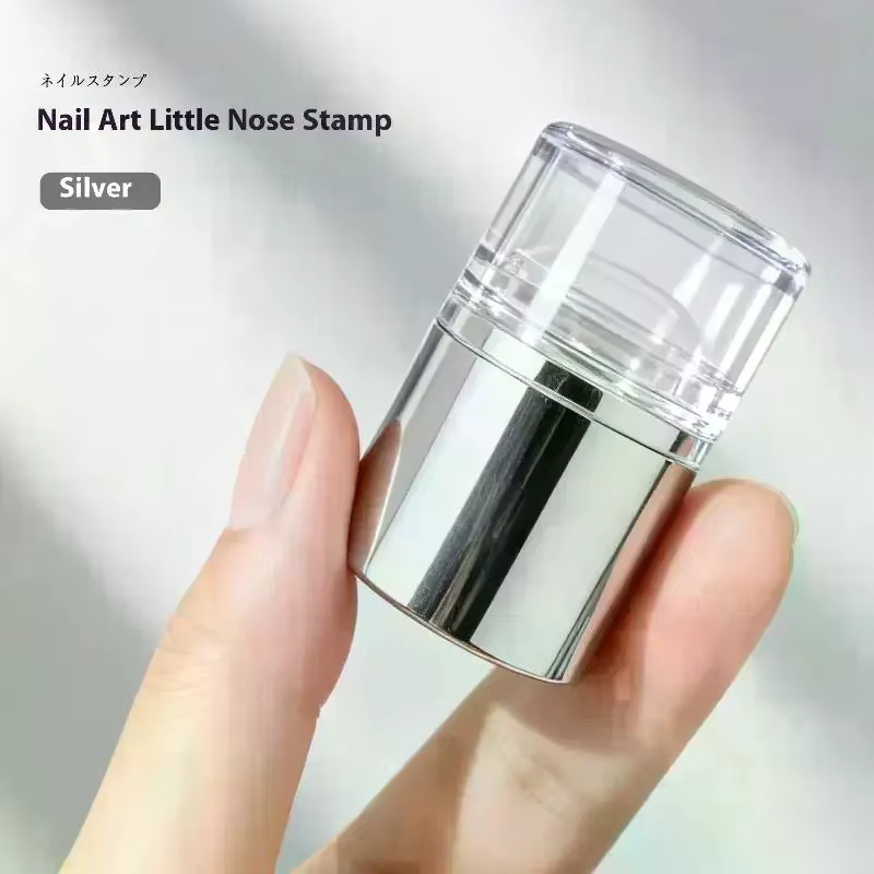 Mini sceau à ongles Transparent avec grattoir