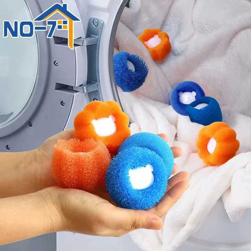 Boules à lessive collecteur de poils d'animaux pour Machine à laver collecteur de peluches de lessive réutilisable élimine la peluches des vêtements accessoires pour chats de compagnie