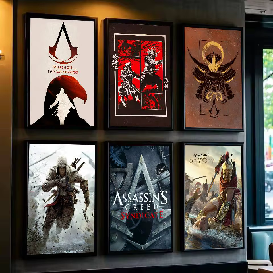 Affiche d'art de jeu vidéo A-AssassinS Creed avec imprimés, décoration de maison, chambre à coucher, salon, cadeau