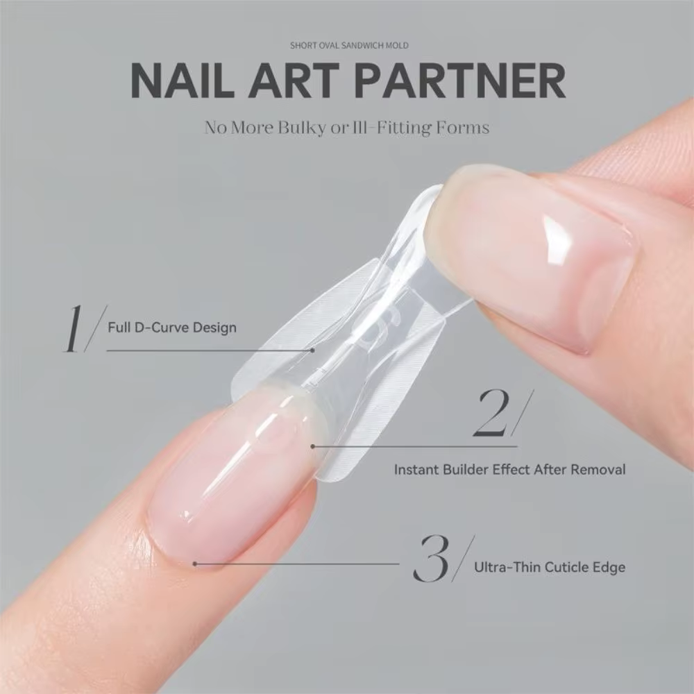 240 faux ongles ovales ultra-fins pour extension rapide