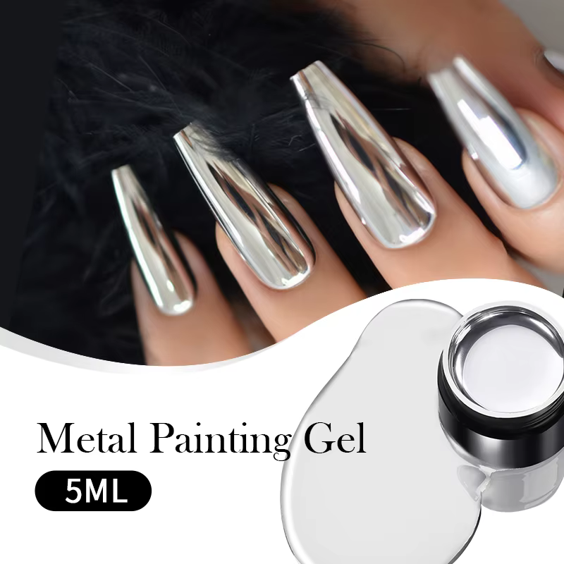 BORN PRETTY 5ml peinture métallique Gel vernis forte argent Effection Nail Art tremper Gel