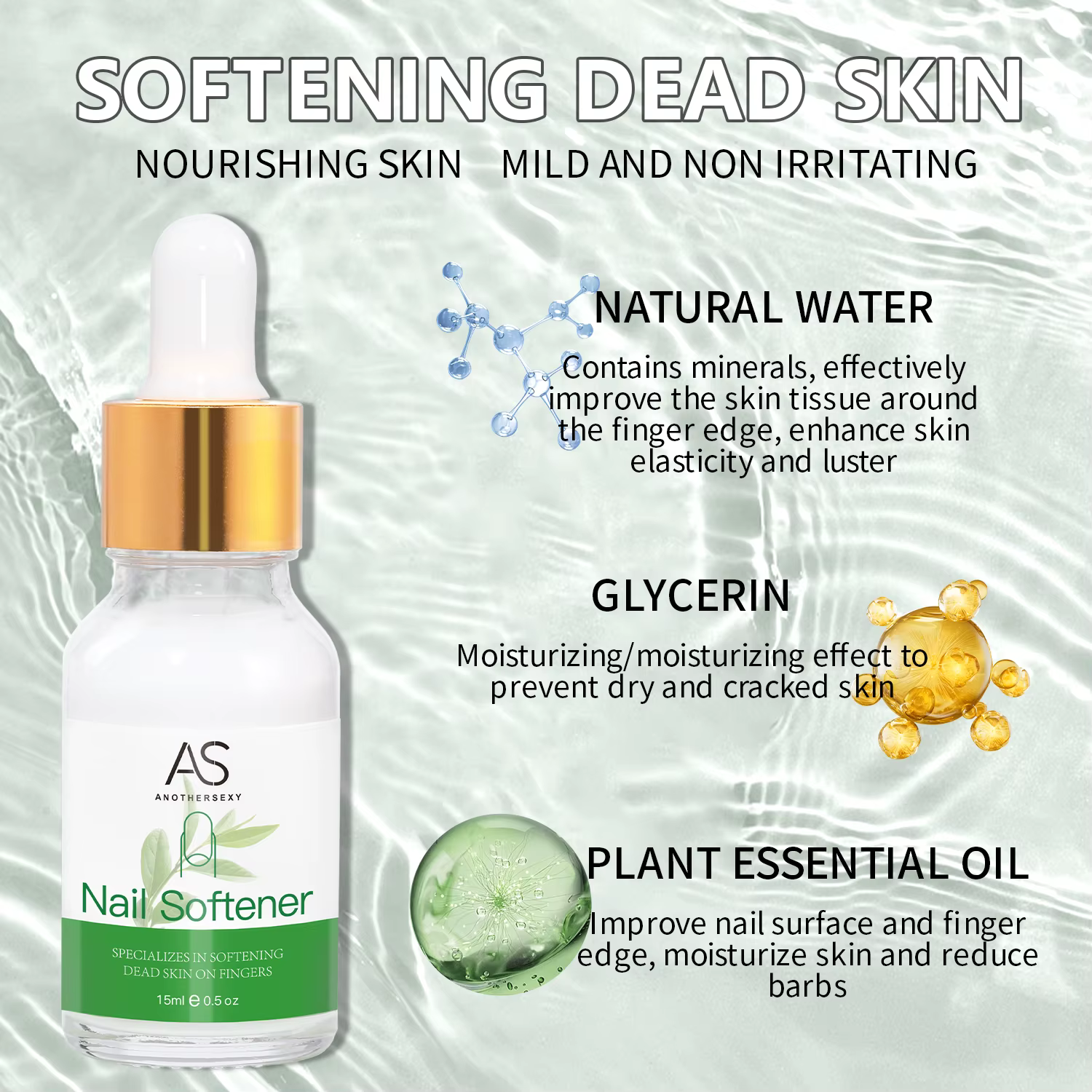 AS dissolvant de cuticules liquide adoucisseur