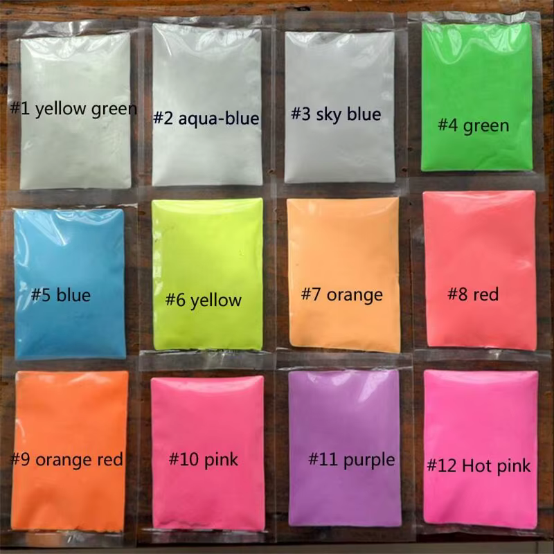 Pigment fluorescent en poudre de phosphore lumineuse pour ongles 12 couleurs-10g pour ongles/maquillage...