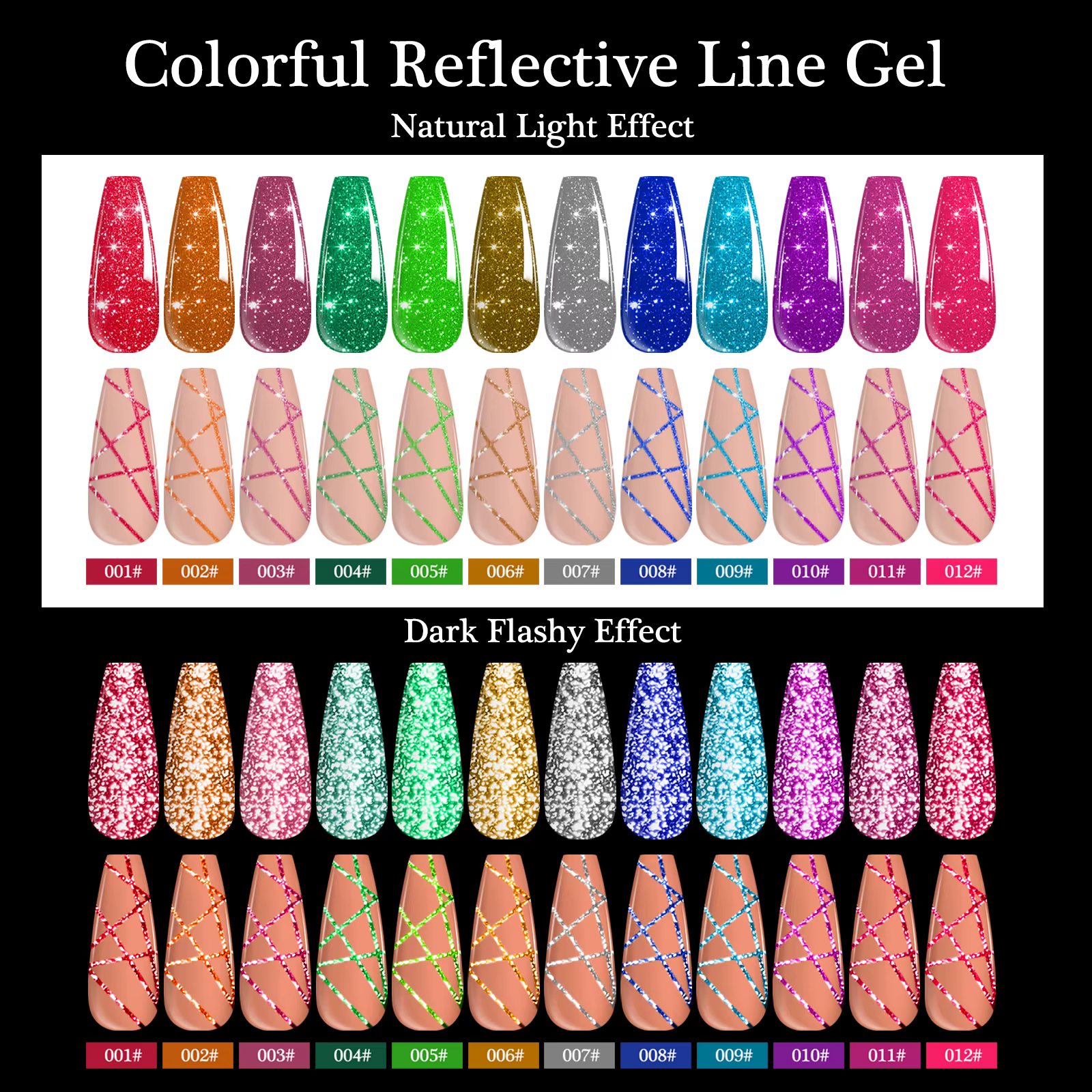 5ml Fluorescent diamant ligne Gel brillant peint Gel vernis à ongles Semi-Permanent UV Gel