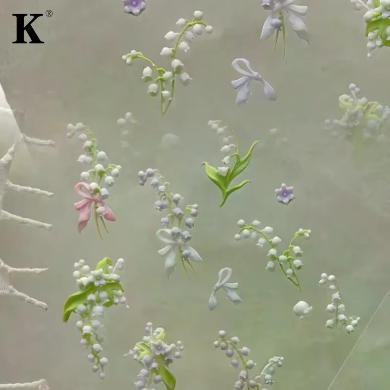 Moule à ongles incurvé 3D série fleurs