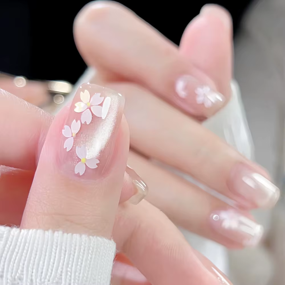 Doux Sakura fleur pétale puce Nail Arts bricolage fleurs colorées paillettes ongles autocollants fabrication de bijoux manucure charme décoration
