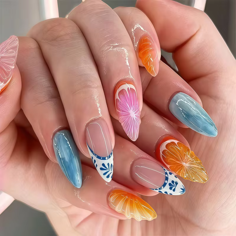 24 faux ongles à presser