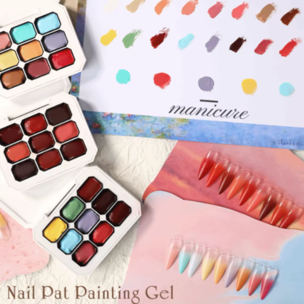 Mini vernis à ongles gel 4 en 1 Pat Ombre, 9 couleurs, gel de peinture facile à dégrader, vernis à ongles français, peinture artistique en gel pour filles
