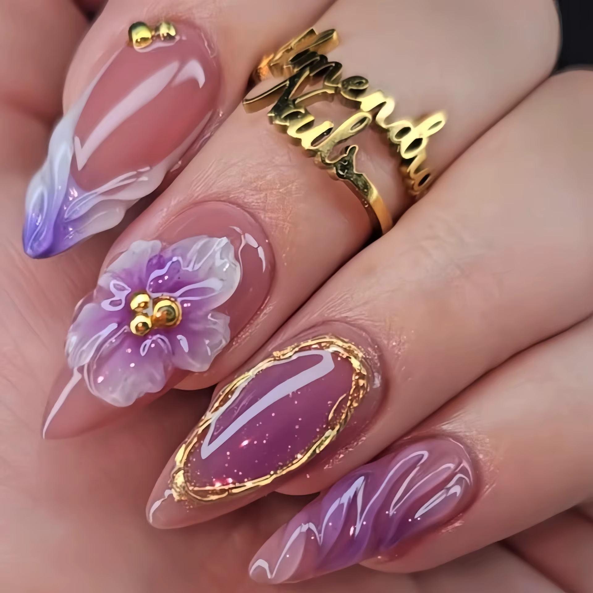 Faux ongles moyens pour femmes et filles