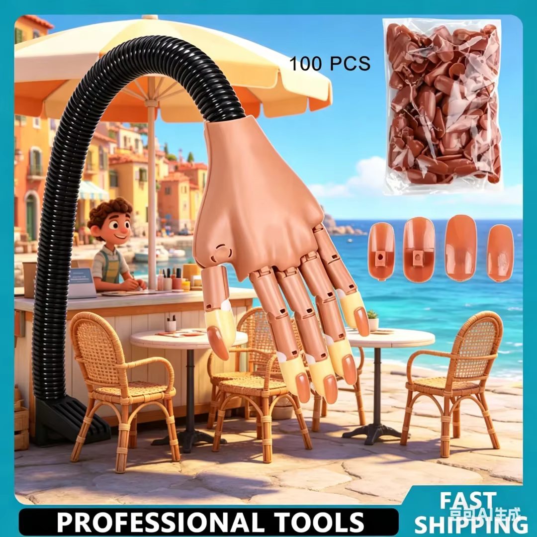 Main d'entraînement opulente pour la pratique du nail art