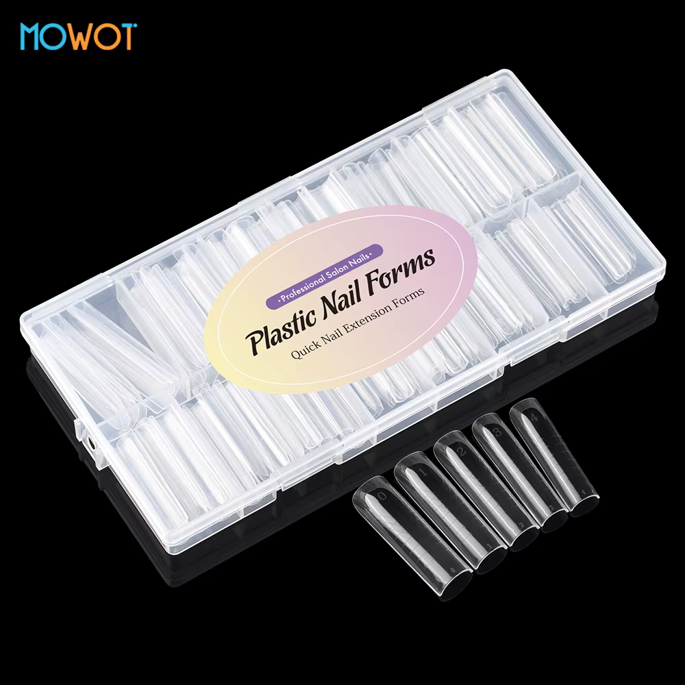 MOWOT nouveau carré double forme d'ongle Extension faux ongles conseils construction rapide Gel moules couverture