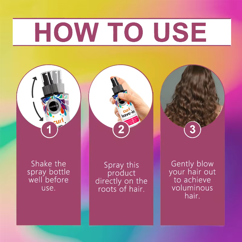 Après-shampooing Leave-in Curl, restaure les boucles et protège les cheveux, haute brillance, lisse et facile à peigner, répare les frisottis dans les boucles.
