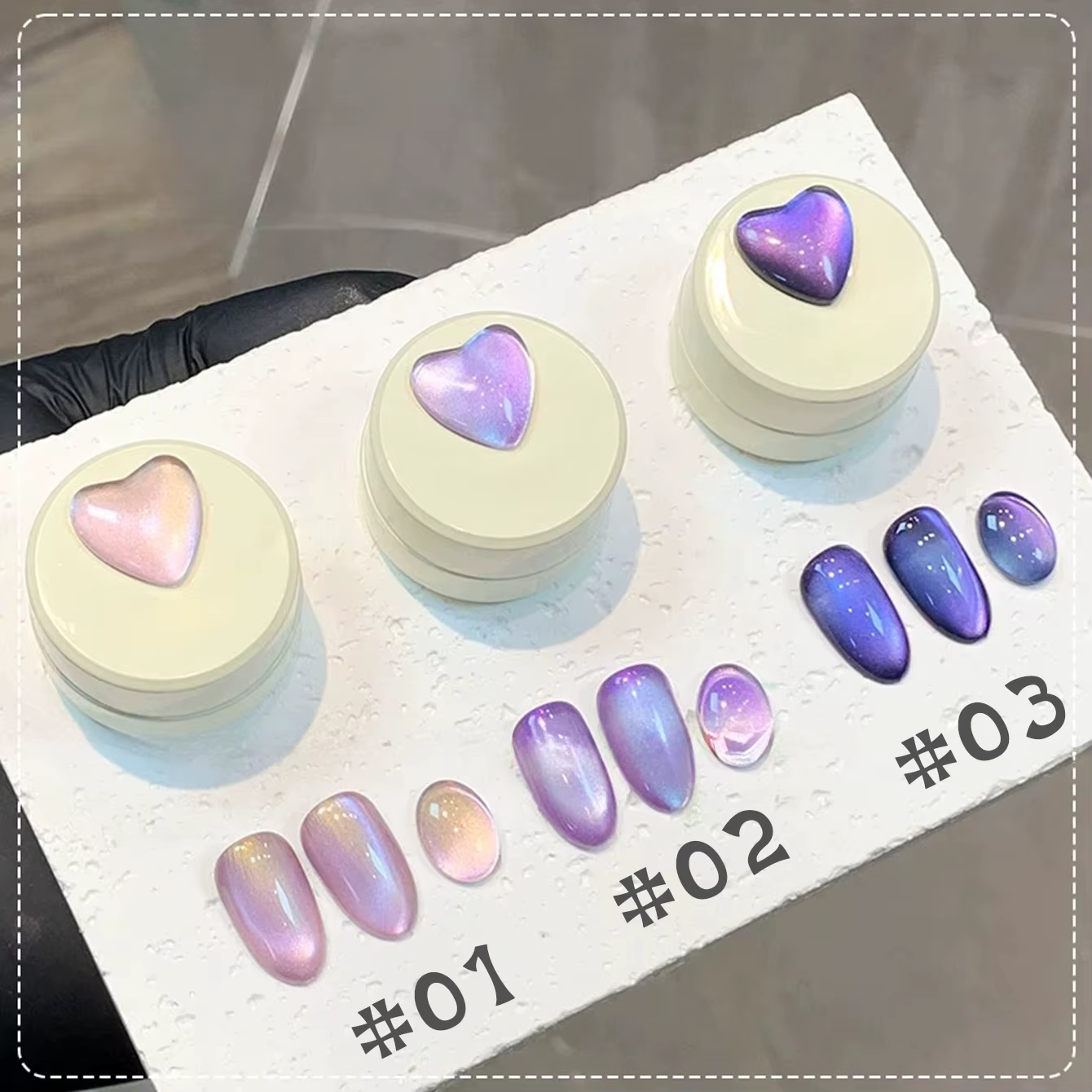 MIANEL 1-3PCS Vernis à ongles gel effet œil de chat série étoile violette pour l'automne et les soirées