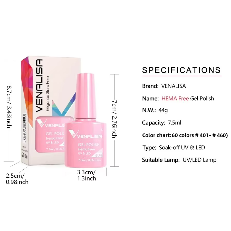Venalisa vernis à ongles Gel 7.5ml HEMA gratuit tremper UV LED Gel