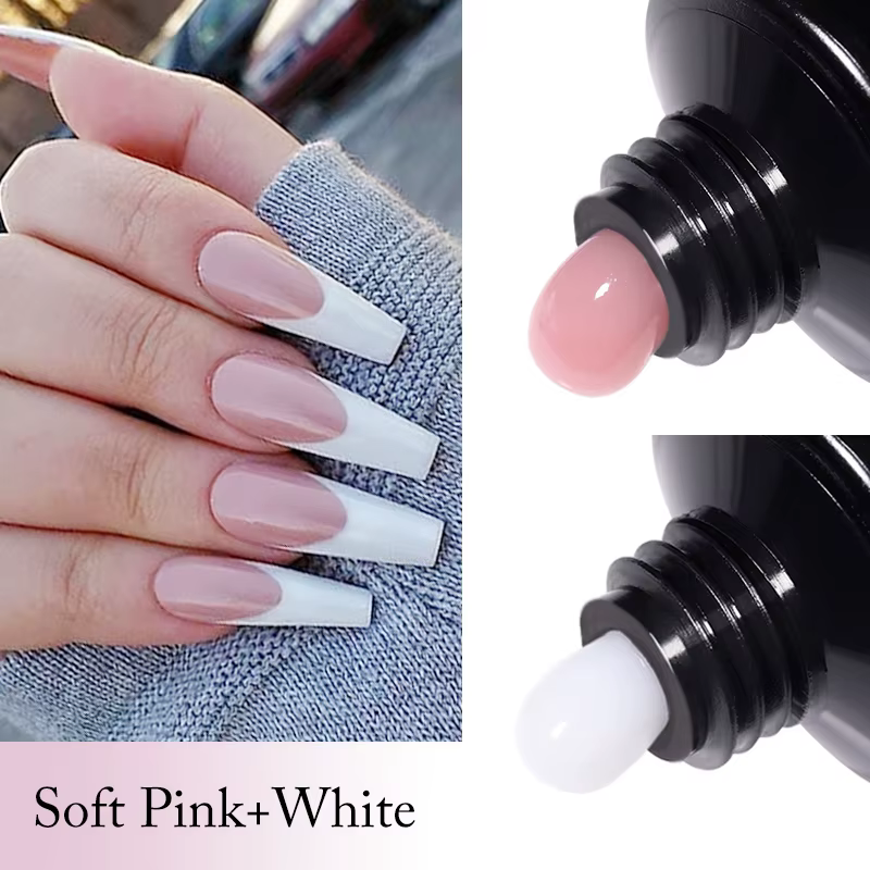 UR SUGAR 1/2 pièces 15ml Gel d'extension d'ongle tremper UV LED acrylique cristal blanc clair Gel nu vernis à ongles Gel de Construction UV
