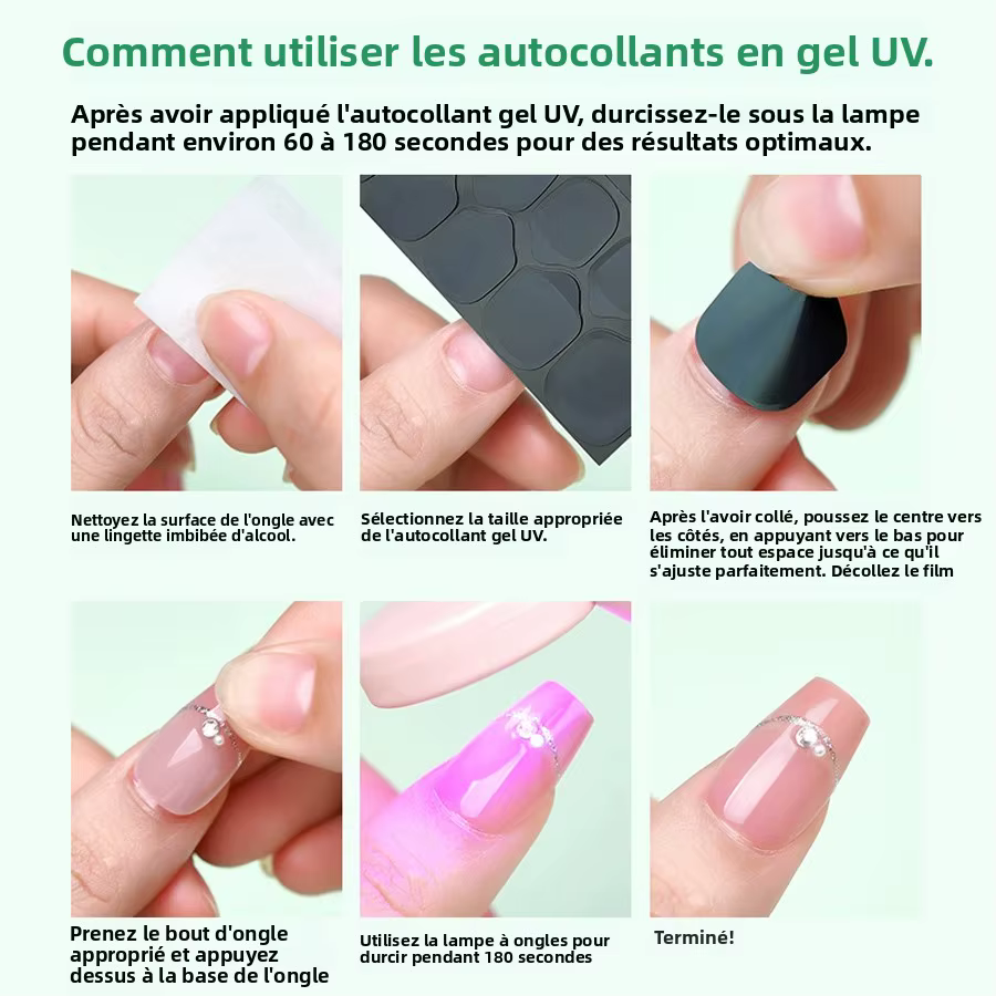 Autocollants pour ongles en gelée Ultra-fins