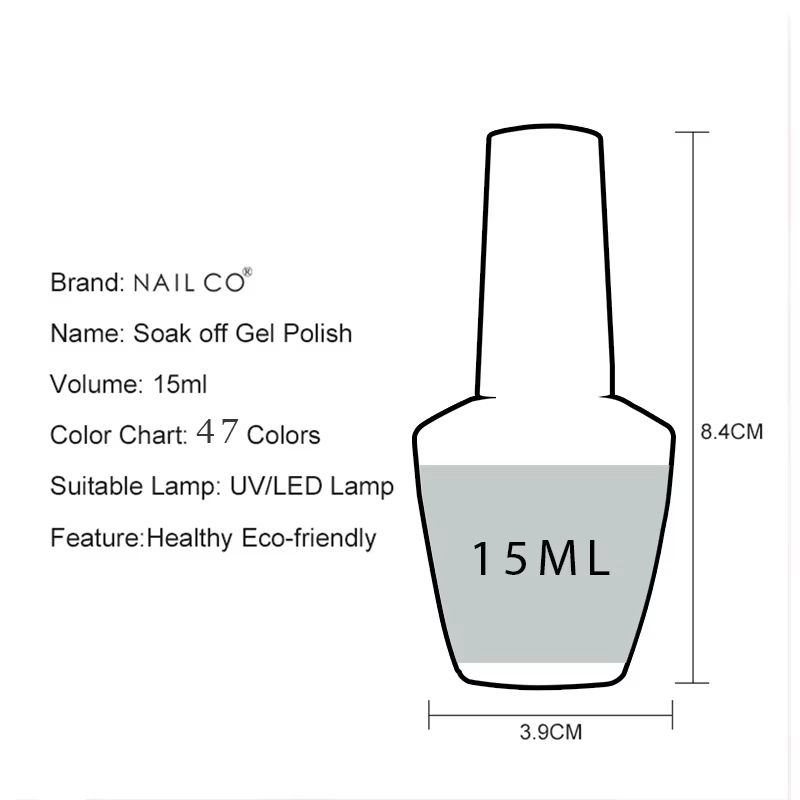 NAILCO HEMA TPO FREE UV 15ml Vernis à ongles en gel pour manucure