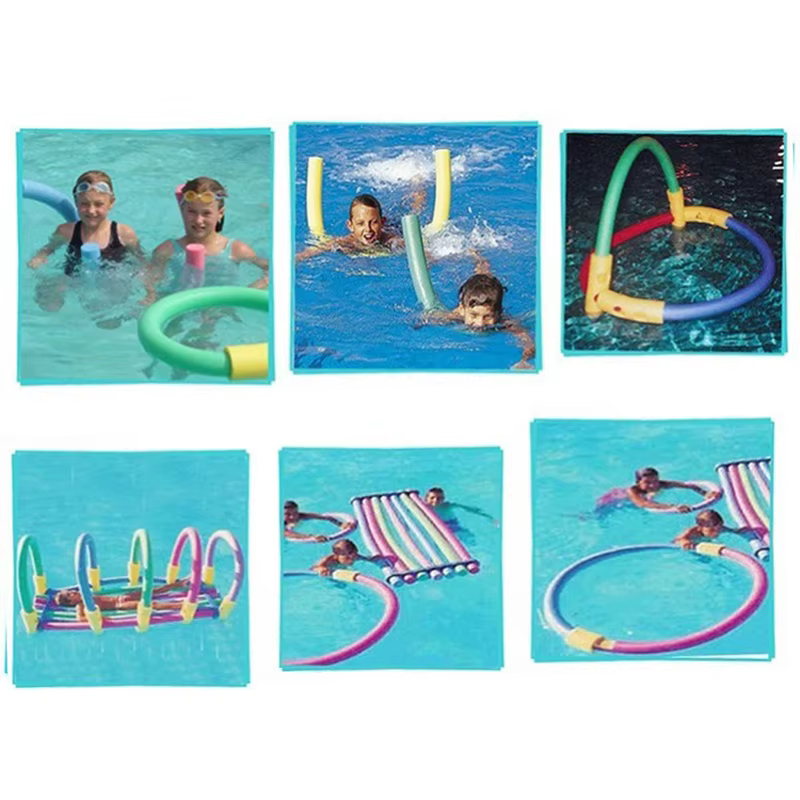 Bâton flottant en mousse creuse et flexible pour la piscine, connecteur de nouilles, anneau d'aide à la natation