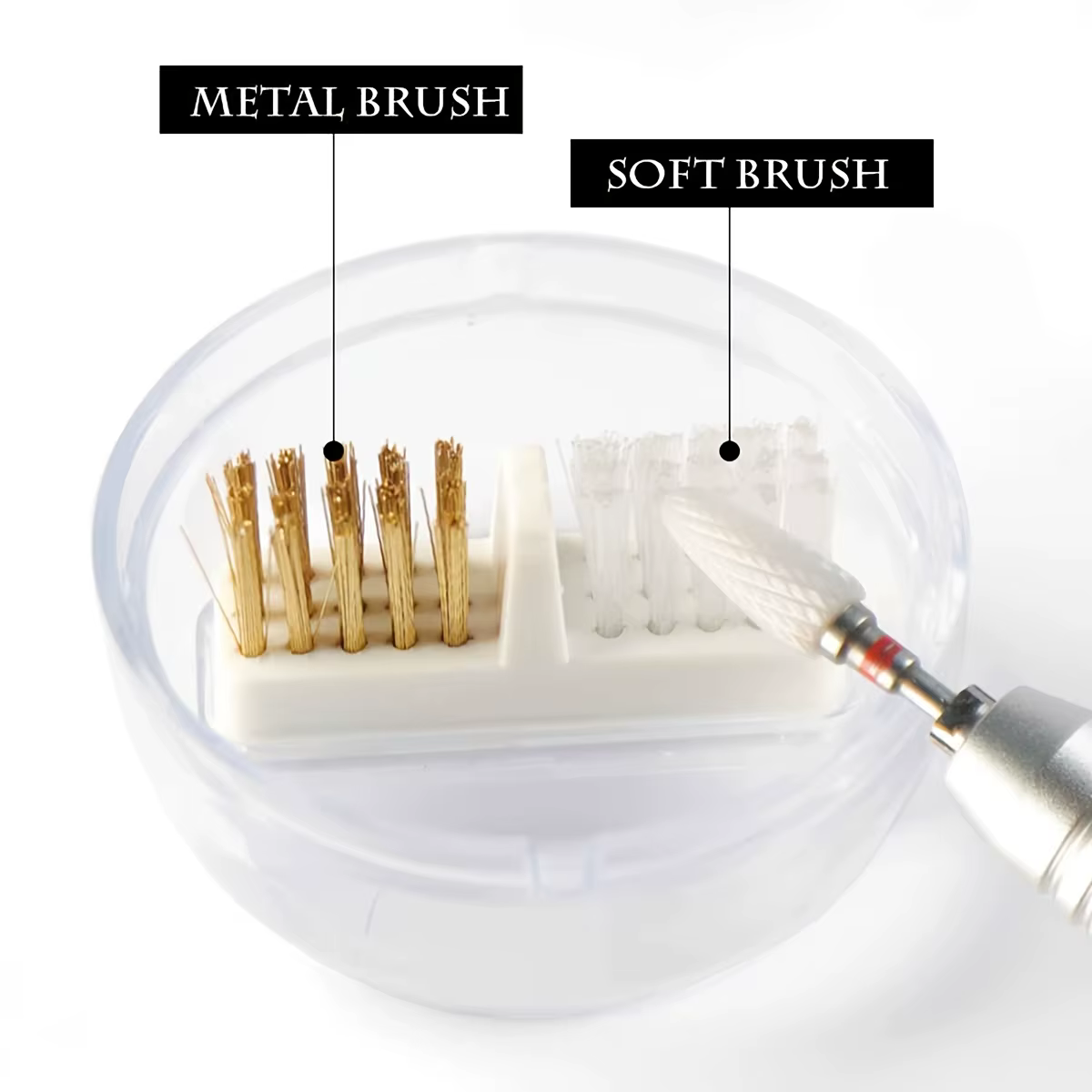Foret à ongles brosse de nettoyage fil de cuivre enlever la poussière mallette