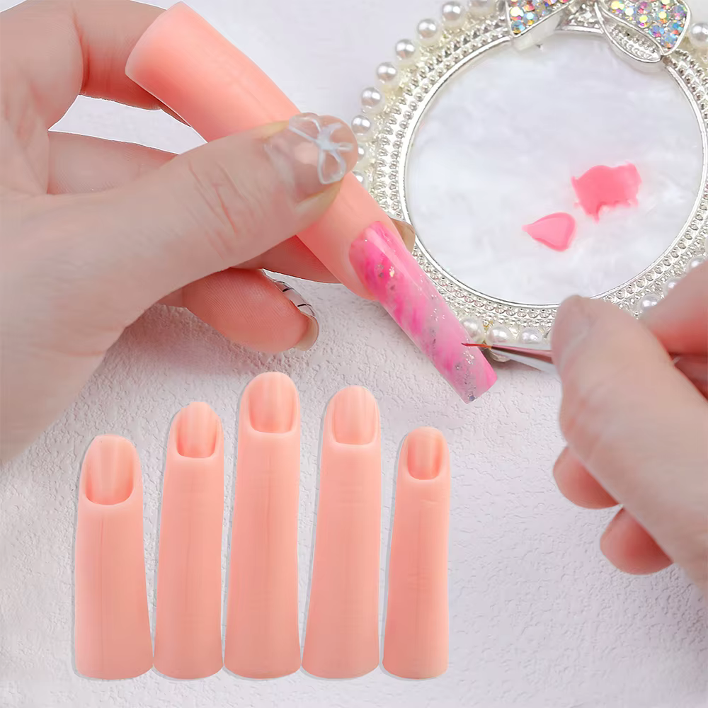 5 pièces/ensemble, Faux doigts naturels en silicone