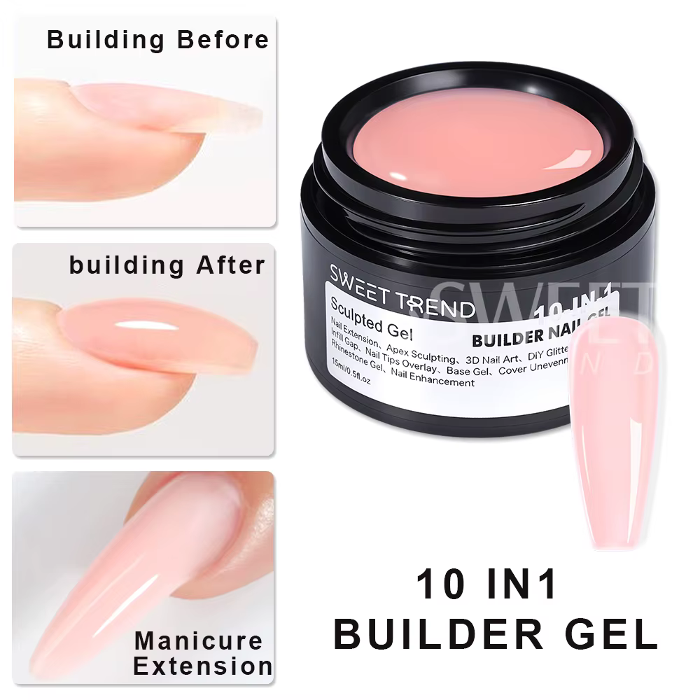 SWEET TREND - 6 couleurs 15ml Gel UV de construction transparent rose nude pour ongles