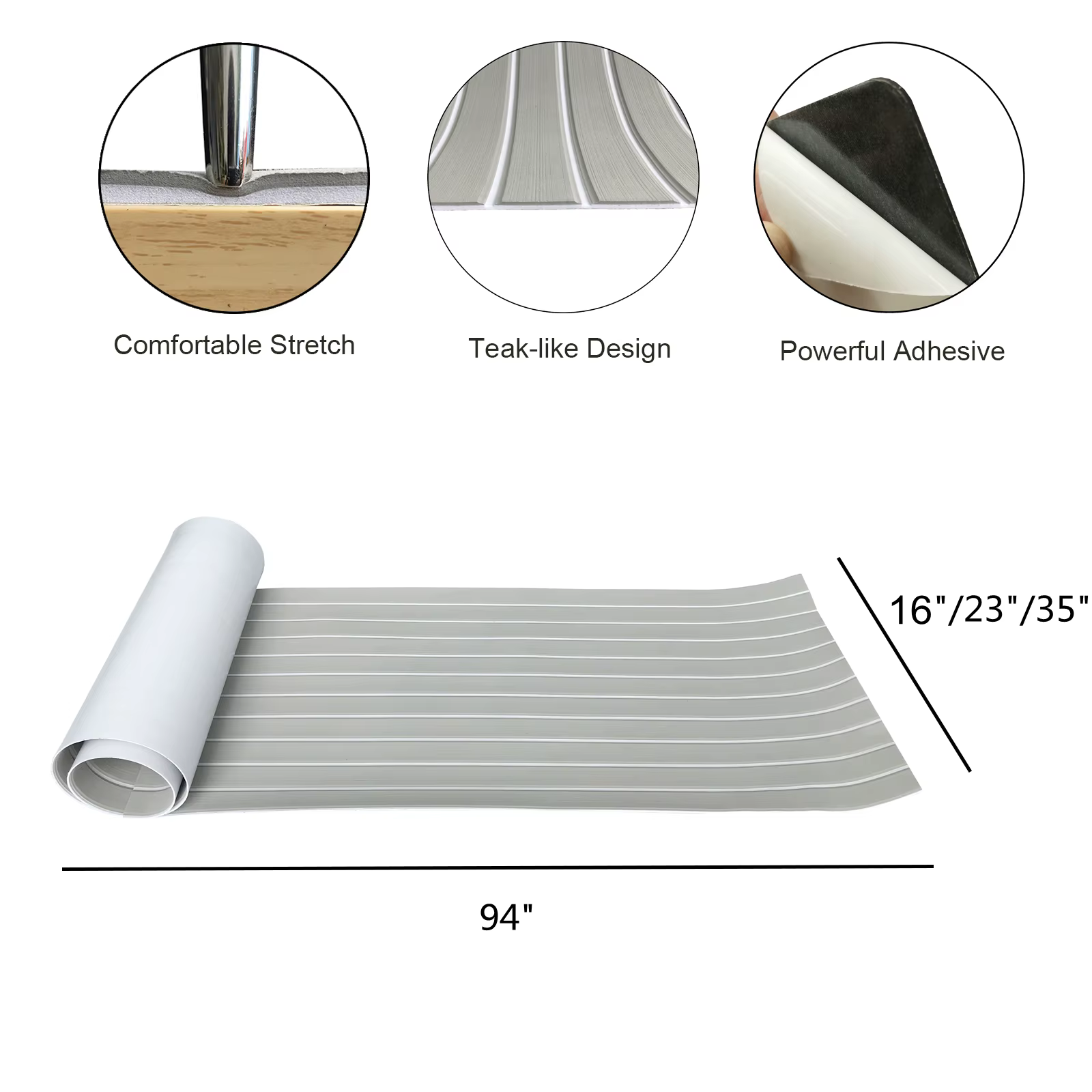 KXKZREN-2400x450mm OligFoam Faux Teck Decking Sheet, Marine Boat Flooring, Sea Deck, Yacht Polymères, Auto-adhésif, Kayak Watsions, Non-ald Pad