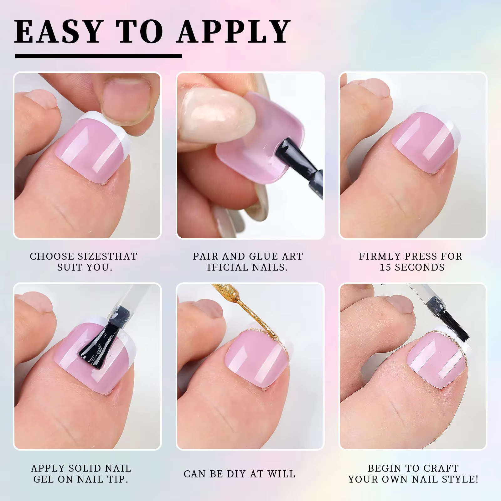 120 pièces faux ongles nus rose court carré ligne française faux ongles détachables presse sur les ongles acryliques doux ongles conseils