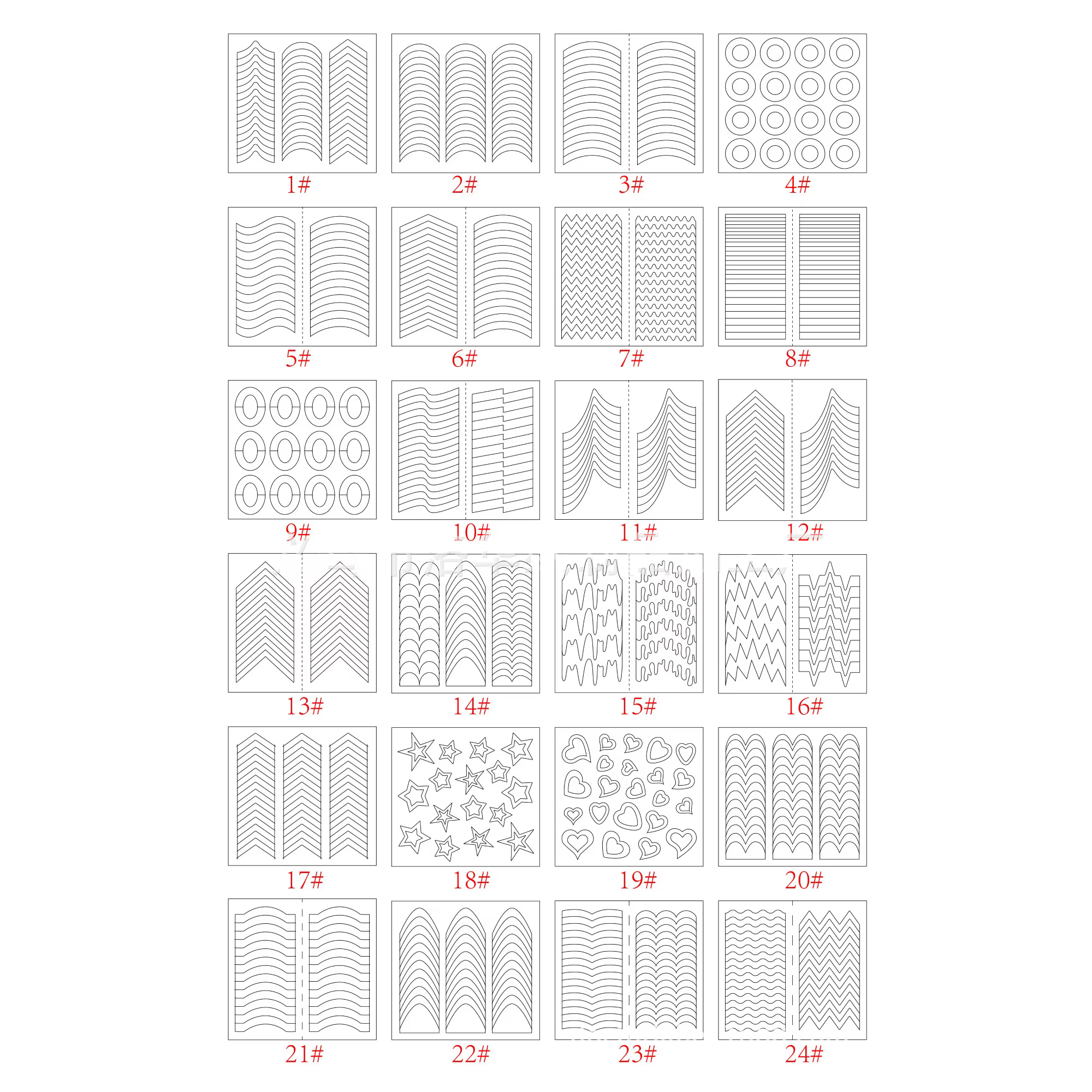 Autocollants pour designs d'ongles de manucure française