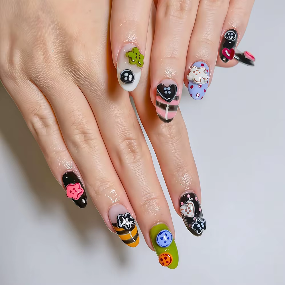Moule en silicone 3D pour boutons de nail art