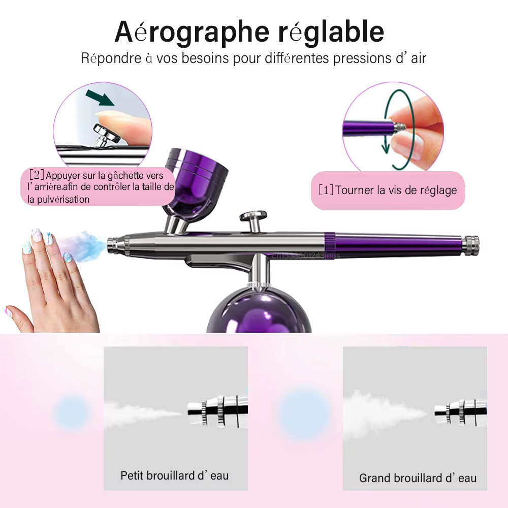 Aérographe à ongles avec compresseur
