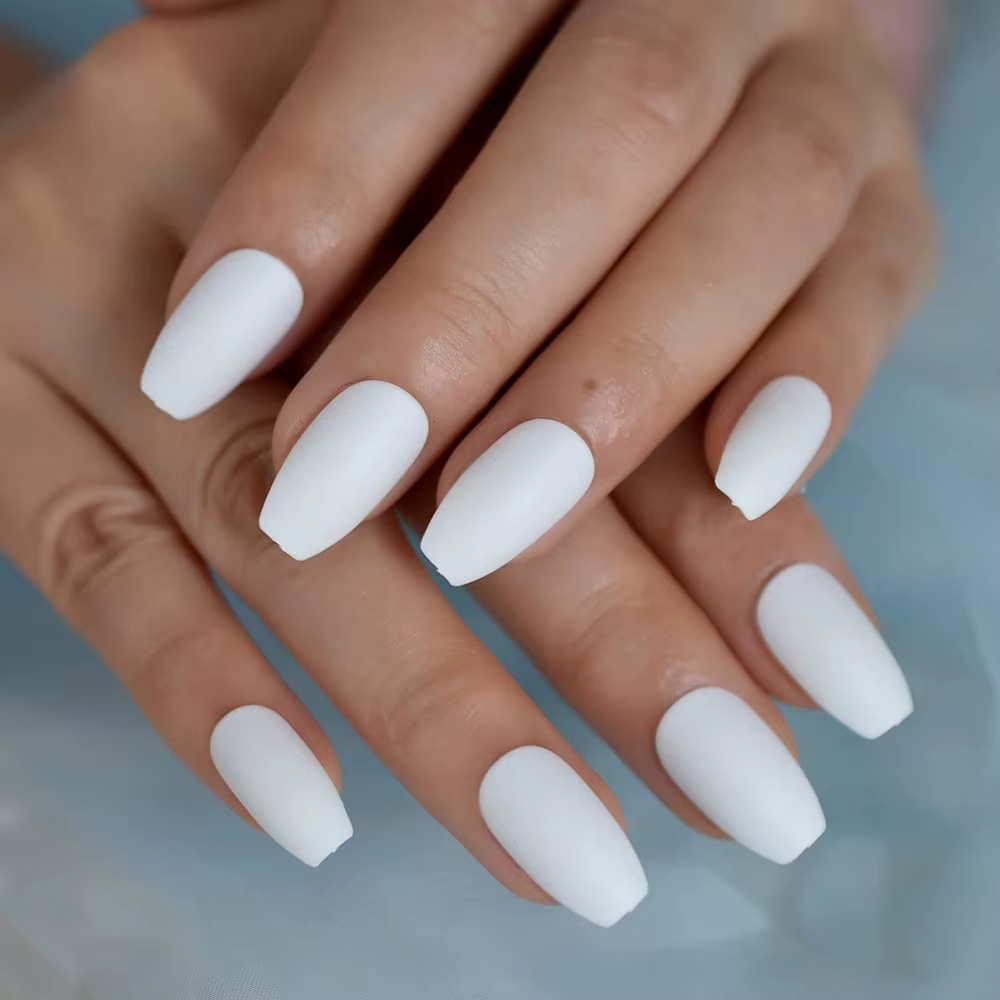 24 faux ongles givrés en forme de ballerine
