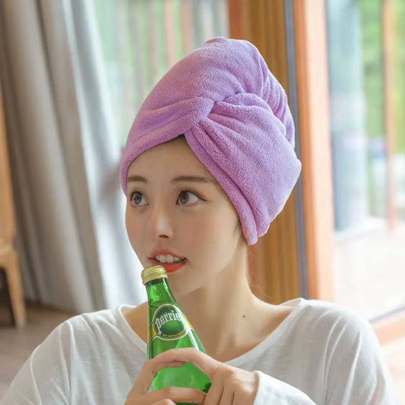 Femmes cheveux longs serviette de cheveux à séchage rapide serviettes en microfibre douce bonnet de douche serviette chapeaux de bain pour femmes bonnet de cheveux secs dame Turban tête
