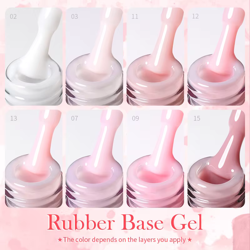 BORN PRETTY vernis à ongles Gel à Base de caoutchouc rose laiteux paillettes 15ml