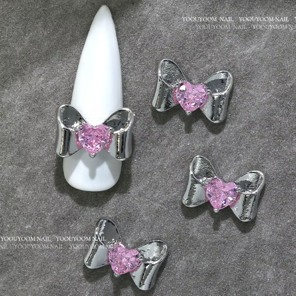 Breloques 3D en argent pour manucure