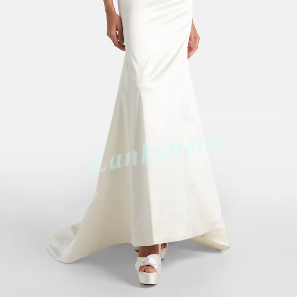 Sandales à plateforme en satin blanc pour femmes, à bout ouvert avec détail en satin noué, talon épais élégant, chaussures de mariée pour mariage