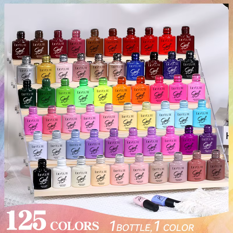 LILYCUTE 7ml or scintillant paillettes Gel vernis à ongles Semi Permanent UV Gel à tremper UV LED