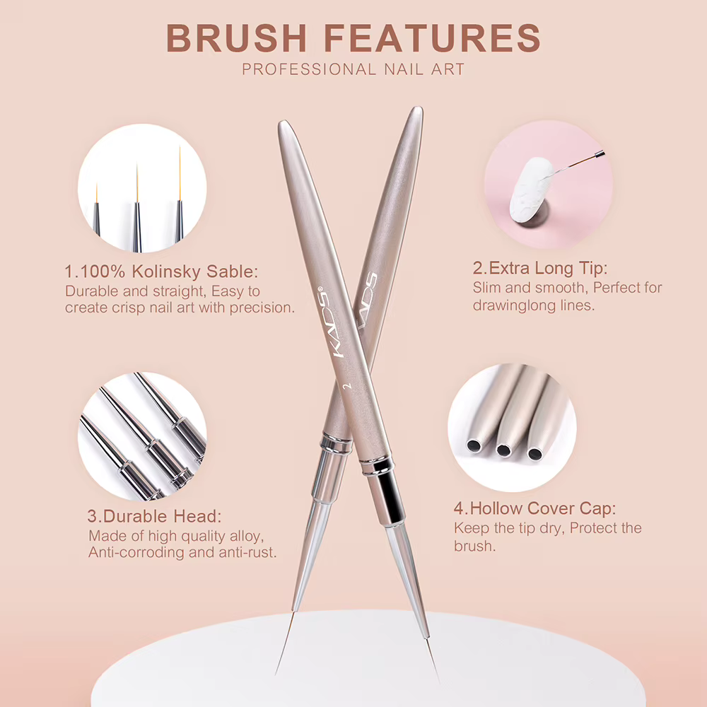 Brosse à ongles peinture ligne de dénudage UV Gel polissage conseils de conception