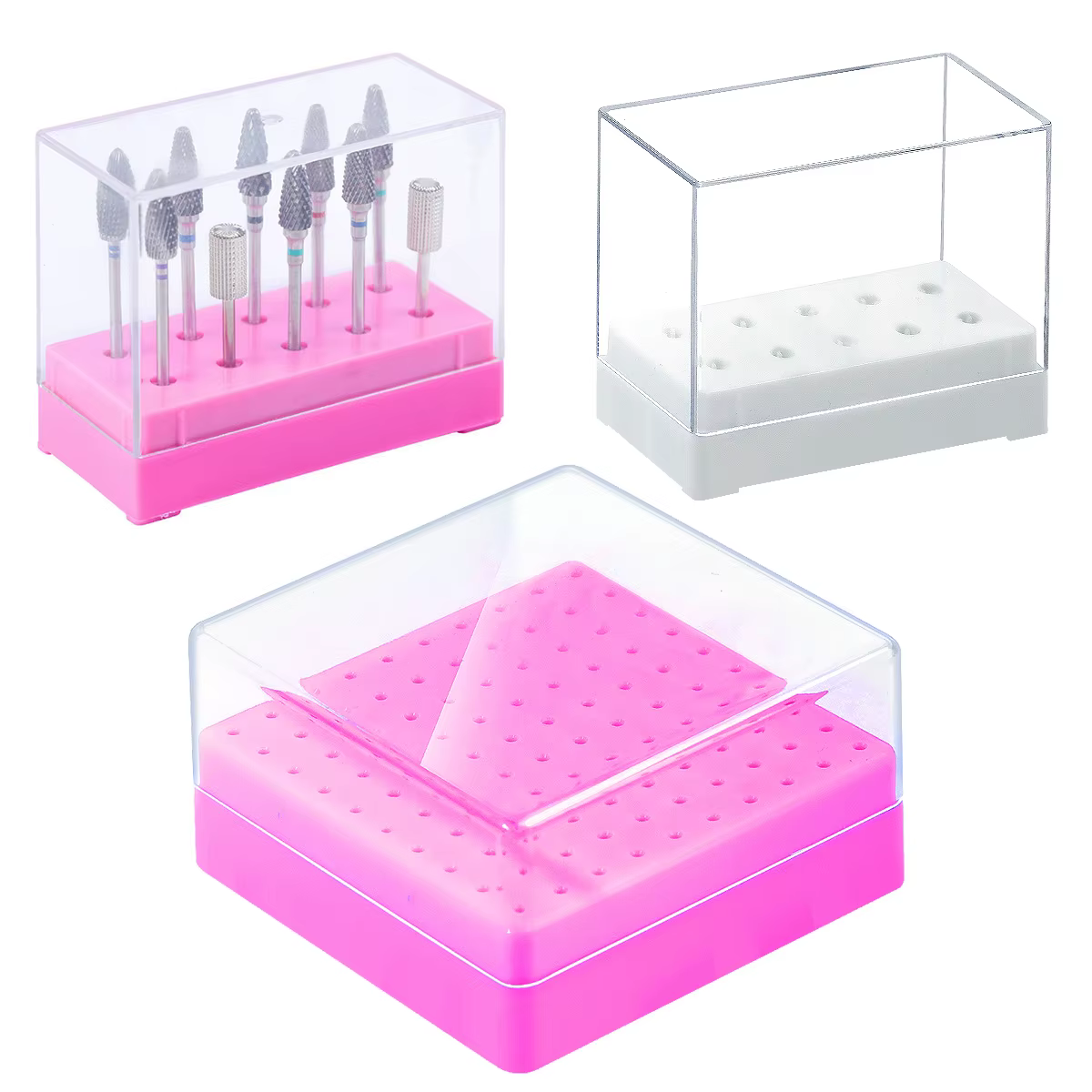 Boîte de rangement pour embouts de perceuse à ongles 7/10/100 trous