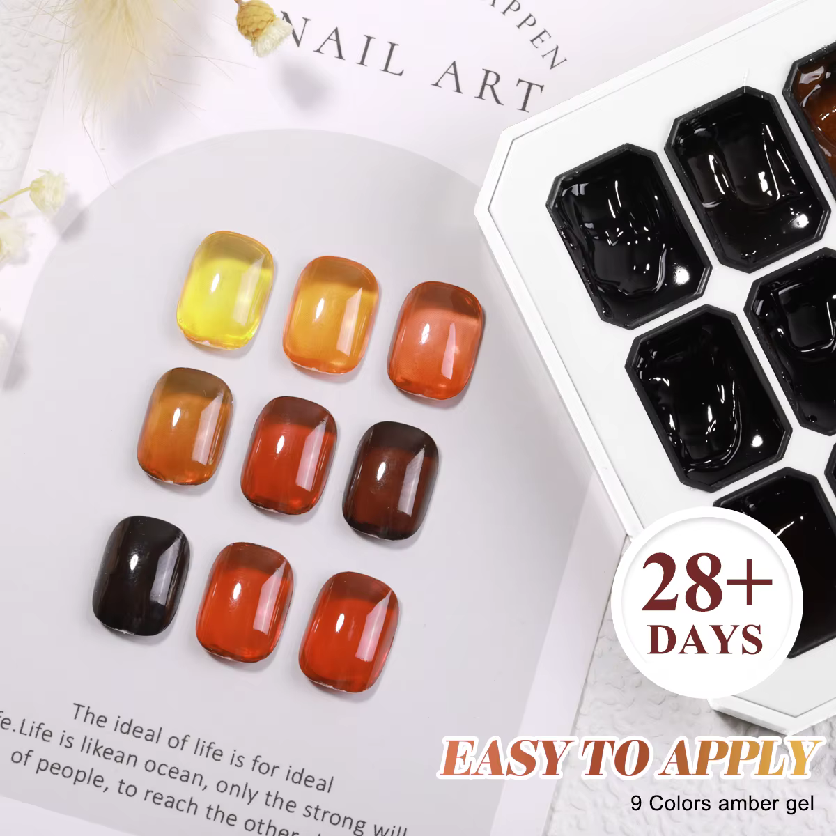 Vernis à ongles gel solide gelée ambre 9 couleurs