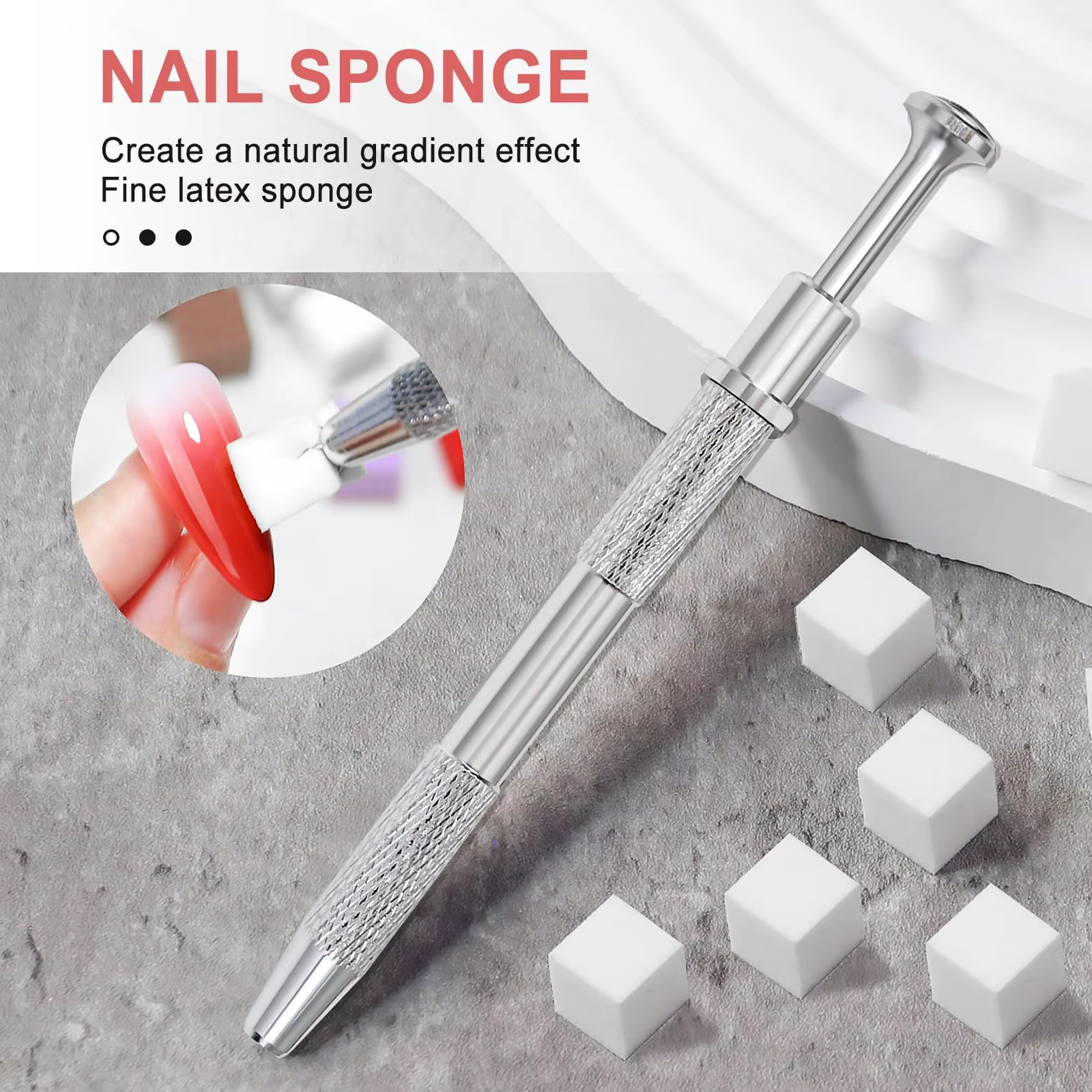 LINMANDA Éponges à ongles pour éponge d'art d'ongle ombrée avec pince en métal Brosse à ongles Rangement et boîte pour manucure de conception d'art d'ongle bricolage