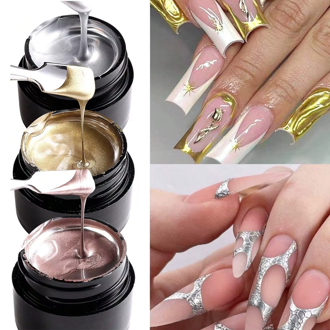 Gel de peinture métallique effet chrome or